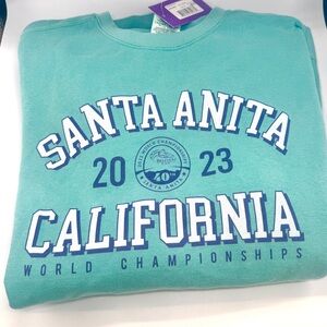 NWT Official Santa Anita CA Breeders Cup Horse Race Sweatshirt Size 2XL, Teal
